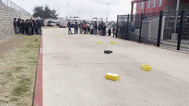 RC car navigating a course